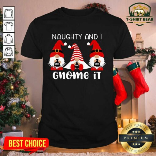 Official Naughty And I Gnome It Christmas Gnomes Shirt