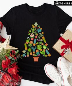 Original Gardening Christmas Tree Full Of Cactuses T-Shirt