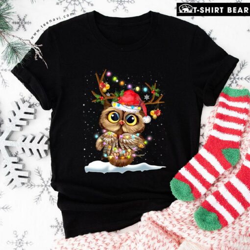 Original Owl Reindeer With Light Christmas Ornament T-Shirt