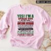 Original Yes I’m A Spoiled Wife But Not Yours I Am The Property Of A Freaking Awesome Husband Christmas Sweatshirt