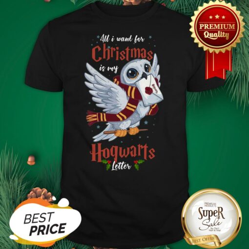 Owl All I Want For Christmas Is My Hogwarts Letter Shirt