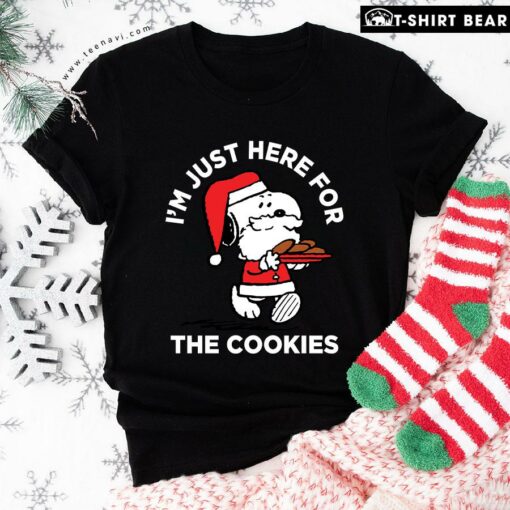 Peanuts Santa Claus Snoopy I’m Just Here For The Cookies T-Shirt