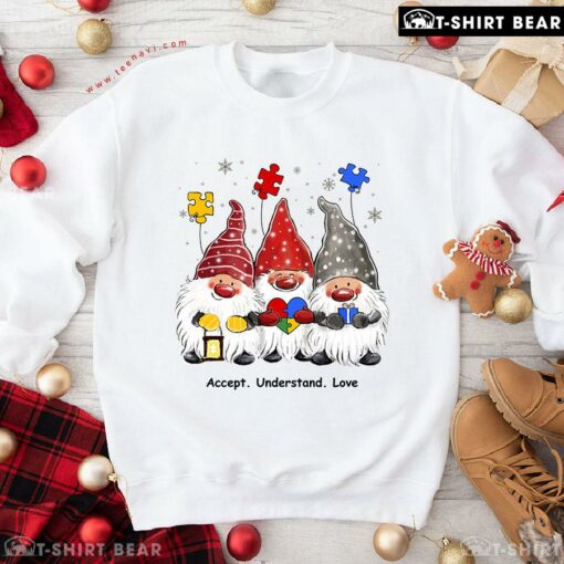 Perfect Accept Understand Love Autism Awareness Christmas Gnome Sweatshirt