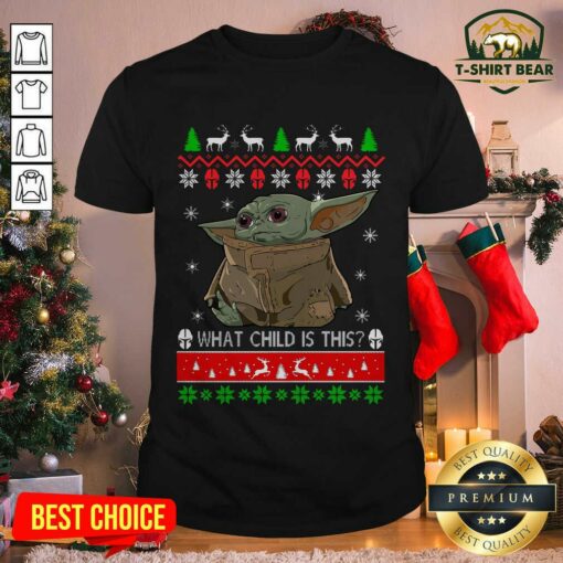 Premium 2020 What Child Is This Baby Yoda Ugly Christmas T-shirt