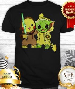 Pretty Baby Pikachu And Baby Yoda Star Wars Shirt