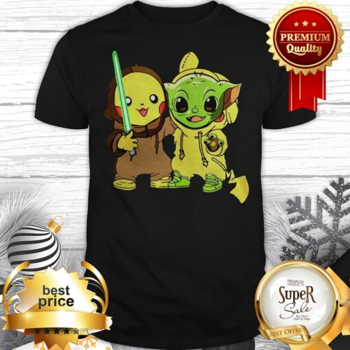 Pretty Baby Pikachu And Baby Yoda Star Wars Shirt