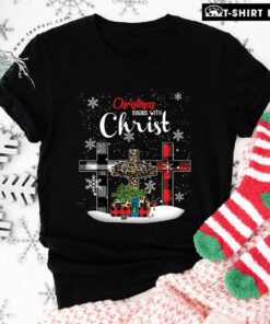 Pretty Christmas Begins With Christ Leopard T-Shirt