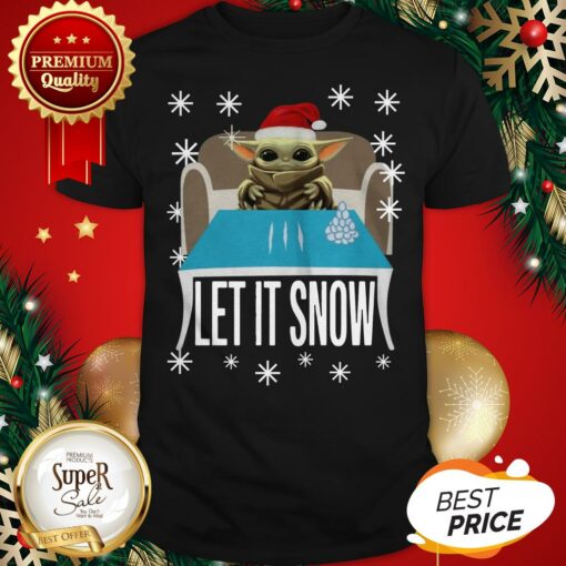 Pretty Cocaine Yoda Santa Let It Snow Shirt