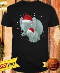 Pretty Elephants Mom And Baby Christmas Shirt