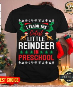 Pretty I Teach The Cutest Little Reindeer In Preschool Christmas Shirt