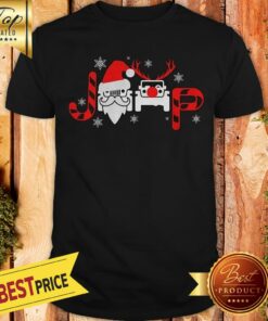 Pretty Jeeps Christmas Santa Claus And Reindeer Gift Shirt