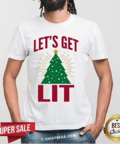 Pretty Let’s Get Lit Christmas Tree Shirt
