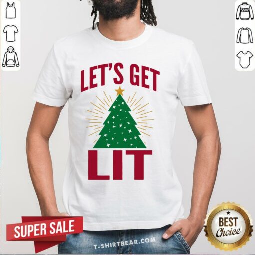 Pretty Let’s Get Lit Christmas Tree Shirt