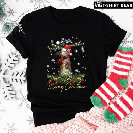 Pretty Meowy Christmas Lovely Christmas Cat Tree T-Shirt