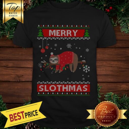 Pretty Merry Slothmas Ugly Christmas Shirt