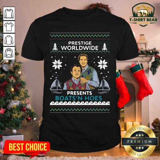 Pretty Prestige Worldwide Presents Boats N Hoes Ugly Christmas Shirt