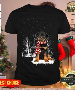 Pretty Rottweiler Snow Scarf Christmas Shirt