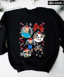 Pretty Tintin Snowy Dupond Dupont Captain Haddock Professor Calculus Christmas Sweatshirt