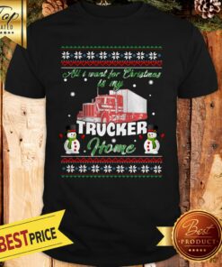 Snowman All I Want For Christmas Is My Trucker Home Ugly Shirt