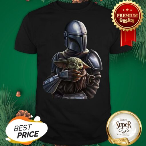 The Mandalorian Bounty Hunter Hug Baby Groot Shirt