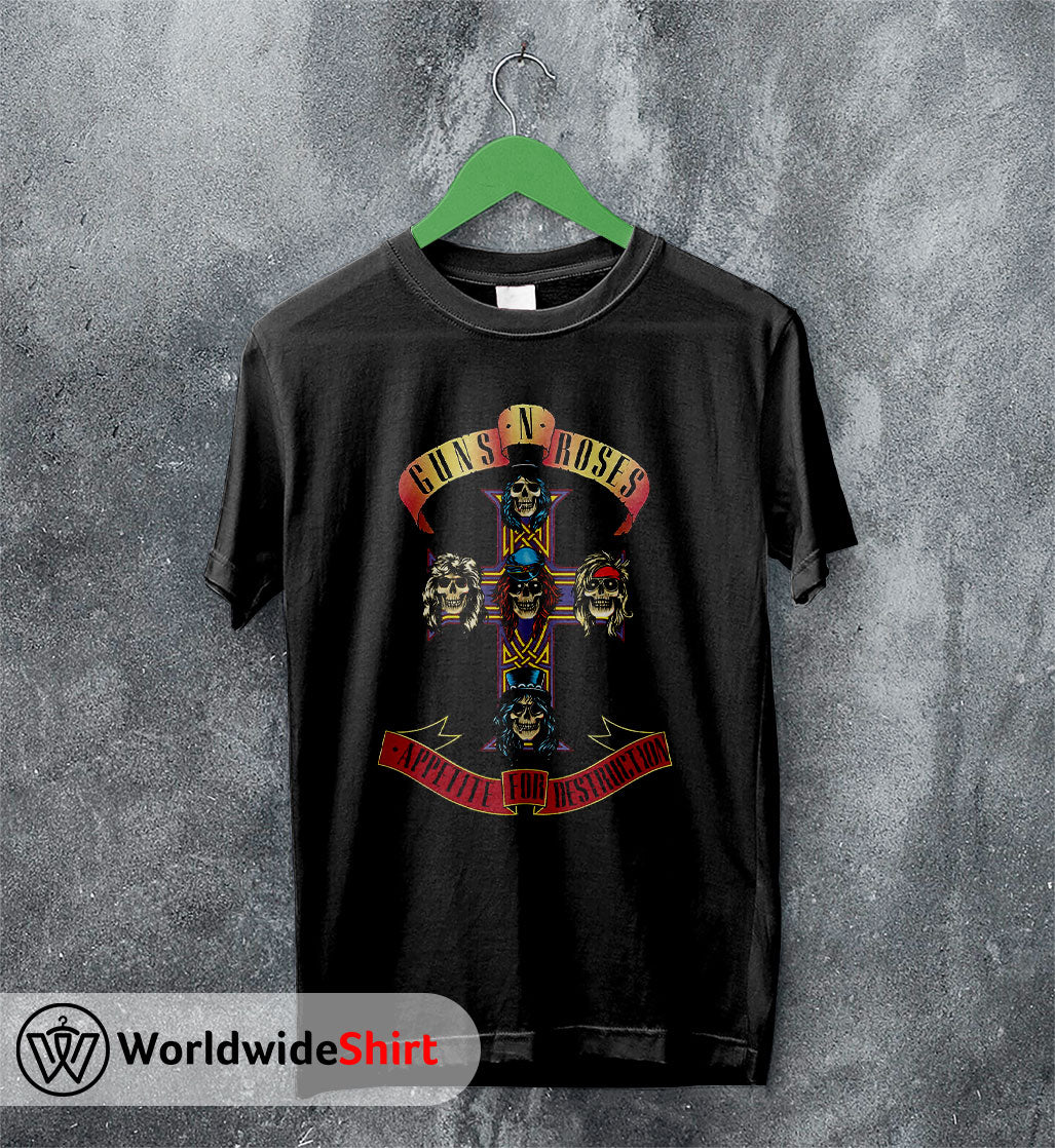 1988 Appetite For Destruction Tour T-Shirt Guns N Roses Shirt Rock Band 1988 Appetite For Destruction Tour T-Shirt Guns N Roses Shirt Rock Band