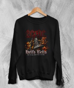 ACDC Sweatshirt Hells Bells Devil Sweater Rock Music Merch