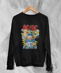 ACDC Sweatshirt Plug Me In ACDC Sweater Heavy Metal Music Merch