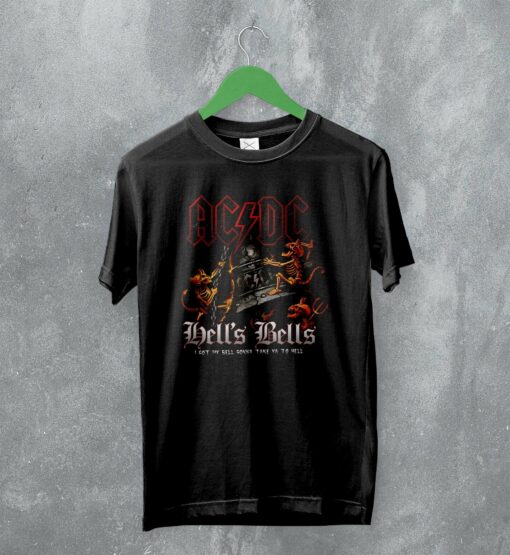 ACDC T-Shirt Hells Bells Devil Shirt Rock Music Merch