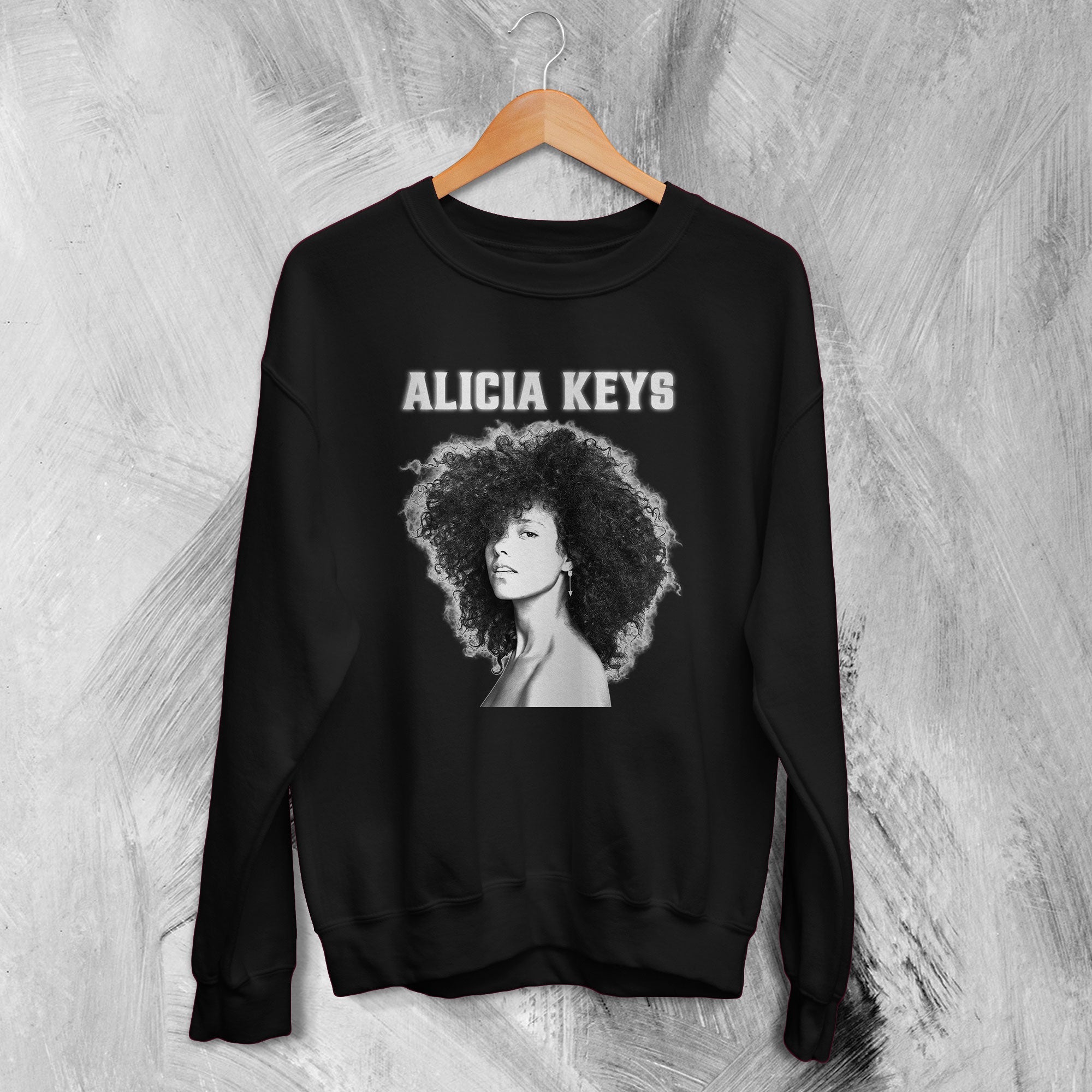 Alicia Keys Sweatshirt Vintage Singer Sweater Hip Hop Music Merchandise Alicia Keys Sweatshirt Vintage Singer Sweater Hip Hop Music Merchandise