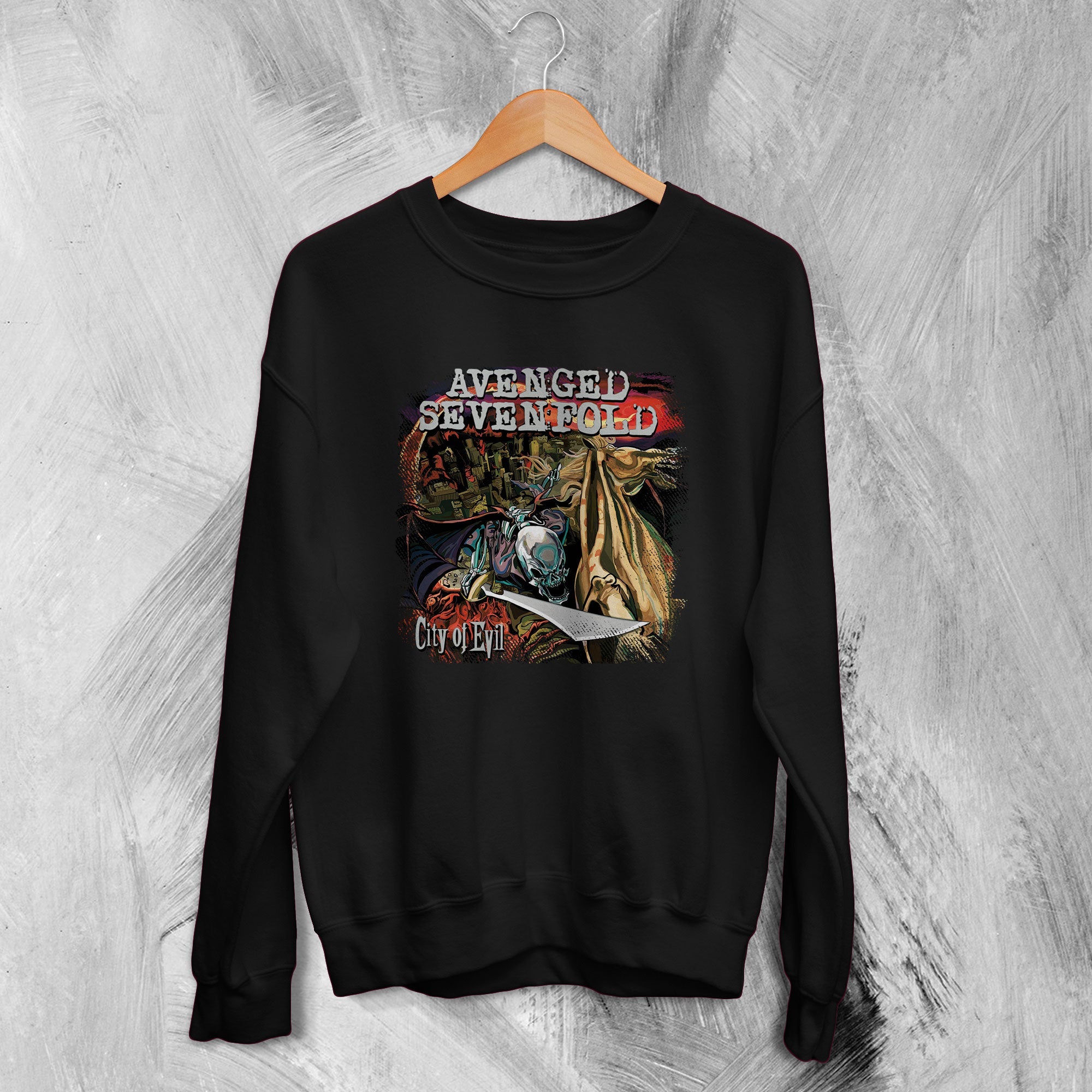 Avenged Sevenfold Sweatshirt City Of Evil Sweater American Metal Band Avenged Sevenfold Sweatshirt City Of Evil Sweater American Metal Band
