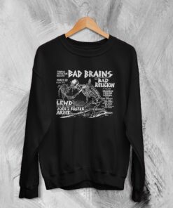 Bad Brains Sweatshirt Vintage Flyer Sweater Skeleton Punk Rock Band Merch