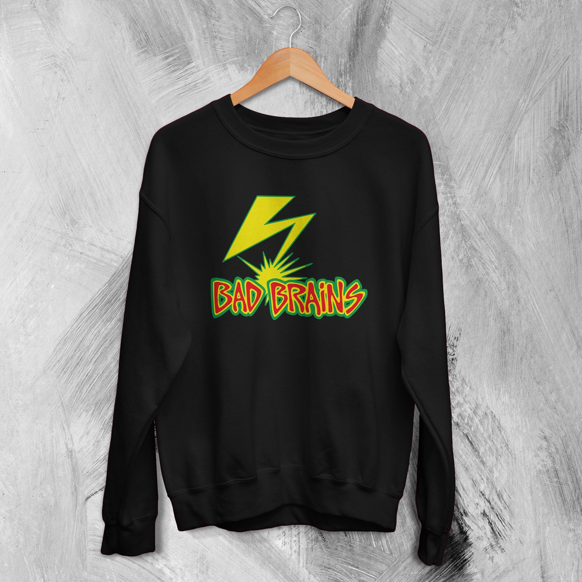 Bad Brains Sweatshirt Vintage Logo Lightning Sweater Rock Band Merch Bad Brains Sweatshirt Vintage Logo Lightning Sweater Rock Band Merch