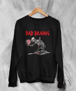 Bad Brains Sweatshirt Vintage Logo Skeleton Sweater Rock Band Merch