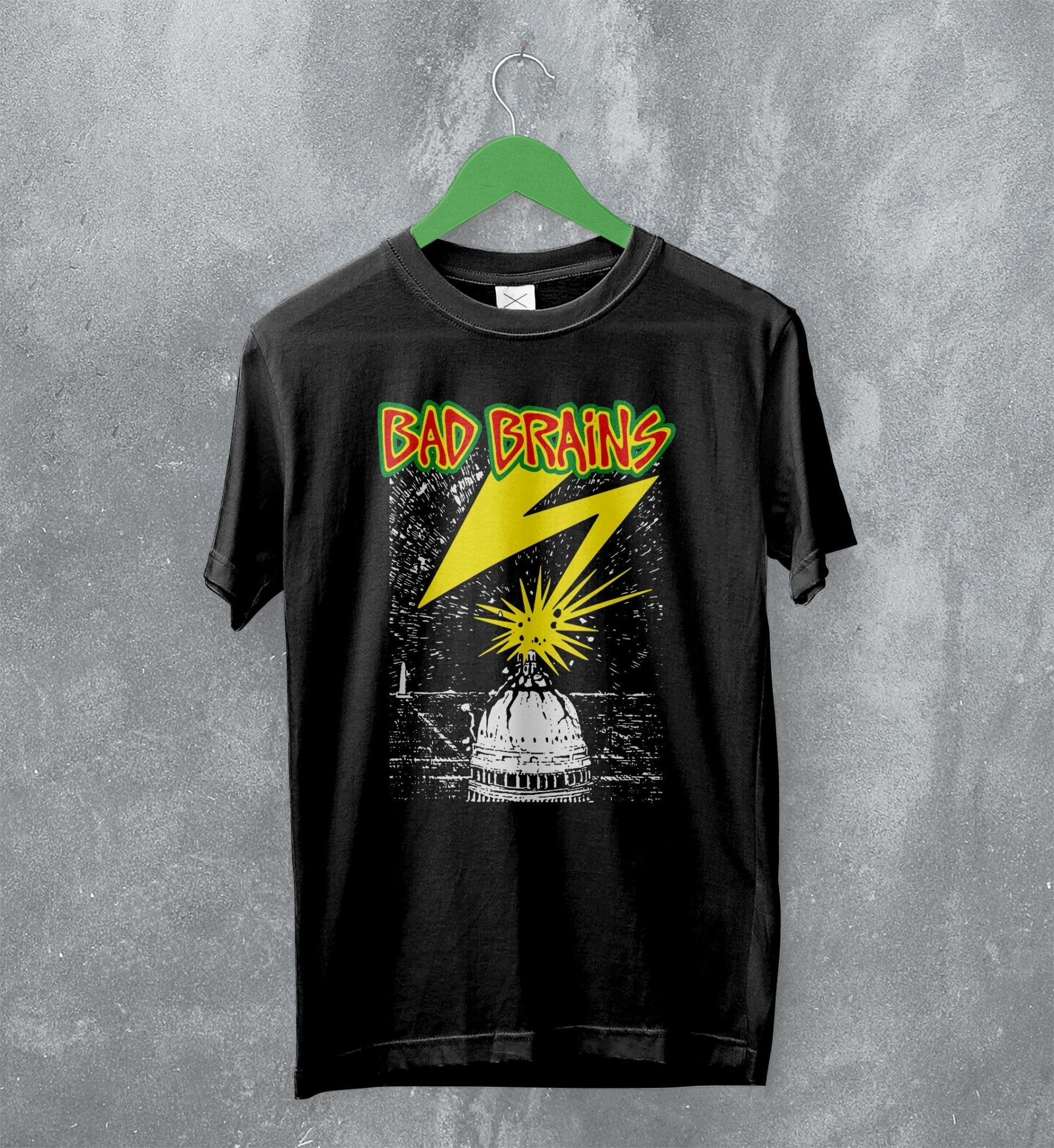 Bad Brains T-Shirt Vintage Capitol Lightning Shirt Rock Band Merch Bad Brains T-Shirt Vintage Capitol Lightning Shirt Rock Band Merch