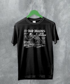 Bad Brains T-Shirt Vintage Flyer Shirt Skeleton Punk Rock Band Merch