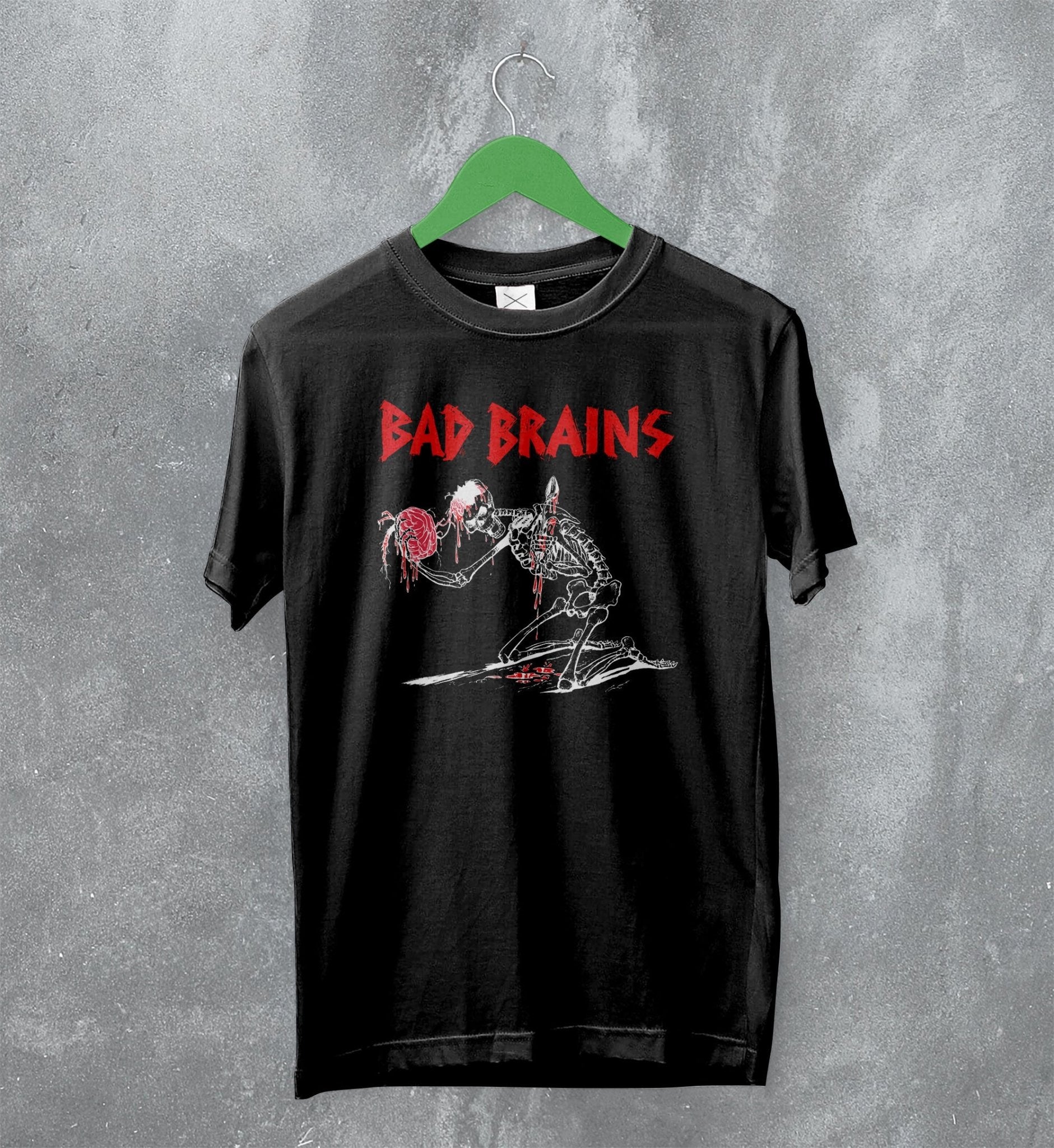 Bad Brains T-Shirt Vintage Logo Skeleton Shirt Rock Band Merch Bad Brains T-Shirt Vintage Logo Skeleton Shirt Rock Band Merch