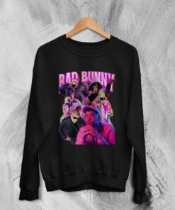 Bad Bunny Sweatshirt Vintage Bootleg Shirt Urban Rap Fan Graphic Sweater