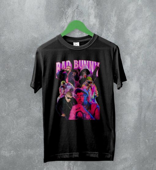 Bad Bunny T-Shirt Vintage Bootleg Shirt Urban Rap Fan Graphic Tee