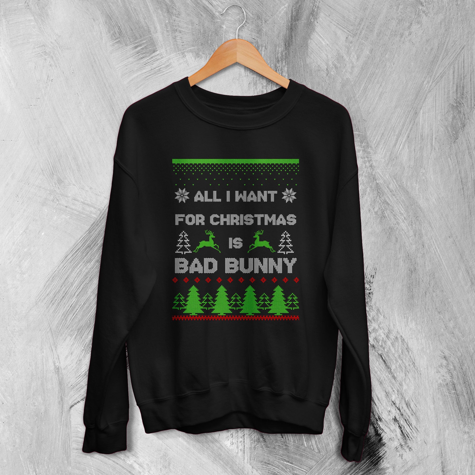 Bad Bunny Ugly Christmas Sweatshirt Bad Bunny Sweater Rapper Streetwear Bad Bunny Ugly Christmas Sweatshirt Bad Bunny Sweater Rapper Streetwear