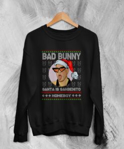 Bad Bunny Ugly Christmas Sweatshirt Sanbenito Homeboy Bad Bunny Sweater Rap Streetwear