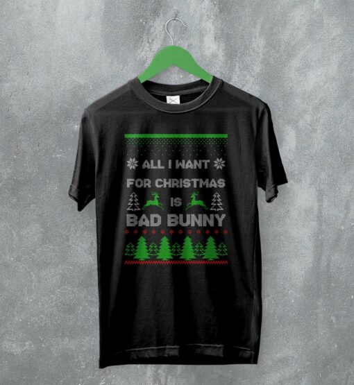 Bad Bunny Ugly Christmas T-Shirt Bad Bunny Shirt Rapper Streetwear