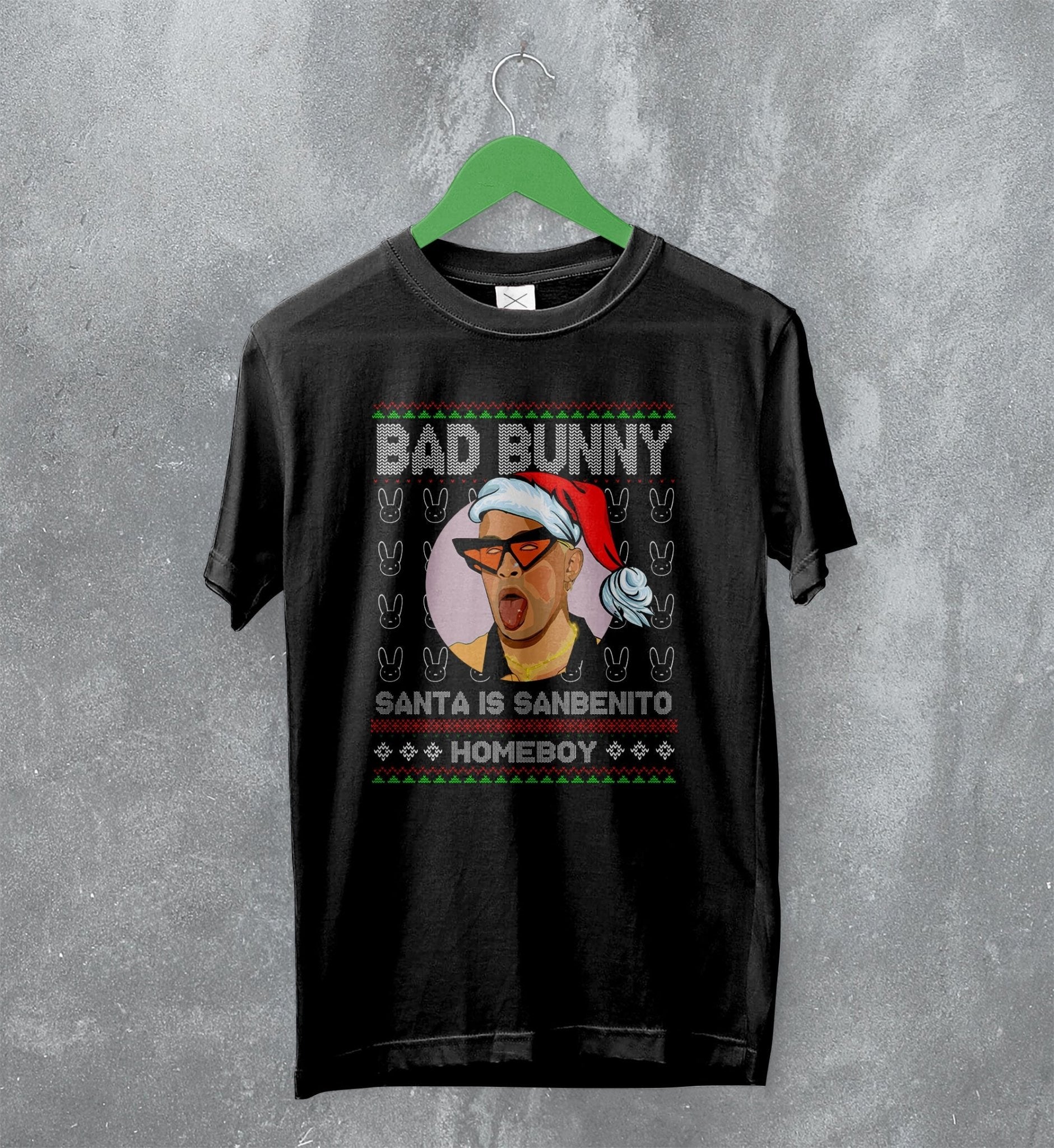 Bad Bunny Ugly Christmas T-Shirt Sanbenito Homeboy Bad Bunny Shirt Rap Streetwear Bad Bunny Ugly Christmas T-Shirt Sanbenito Homeboy Bad Bunny Shirt Rap Streetwear