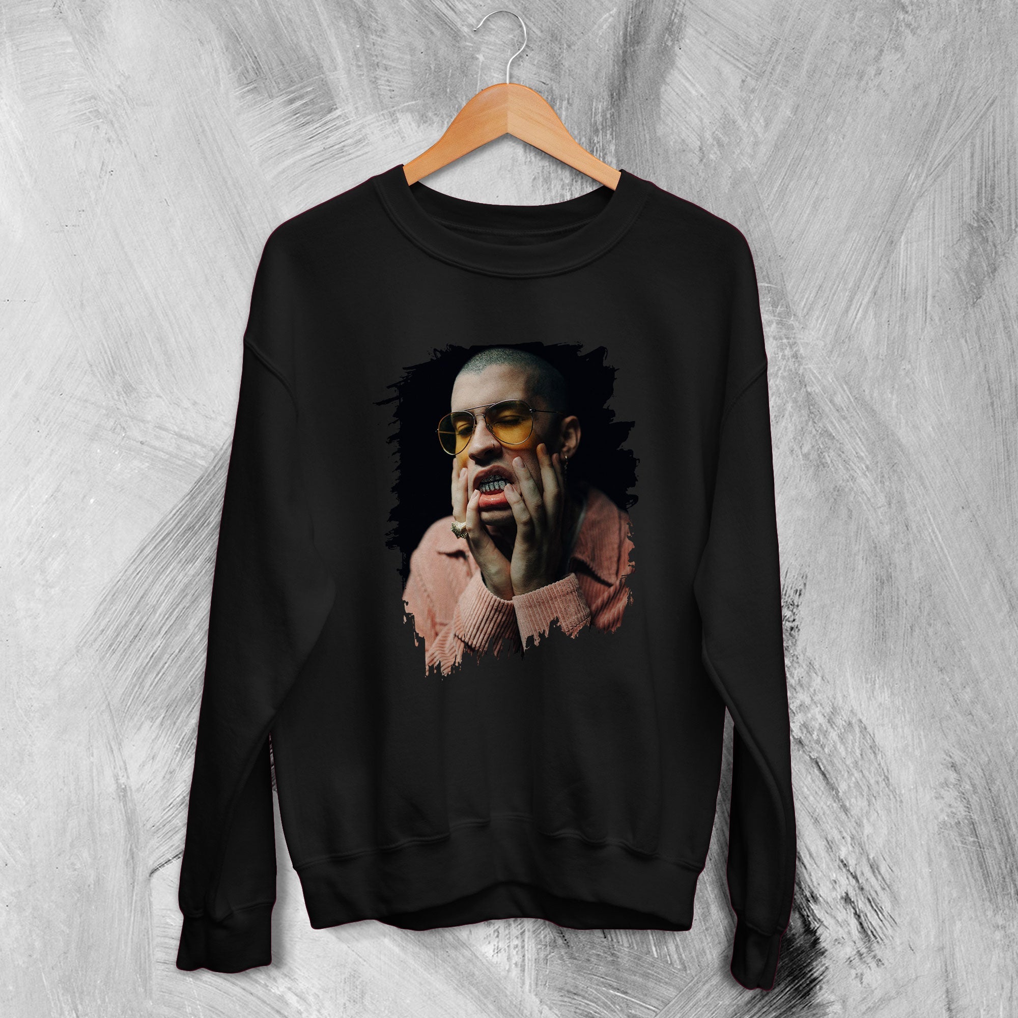 Bad Bunny Weird Photograph Sweatshirt Bad Bunny Rapper Sweater Bad Bunny Weird Photograph Sweatshirt Bad Bunny Rapper Sweater