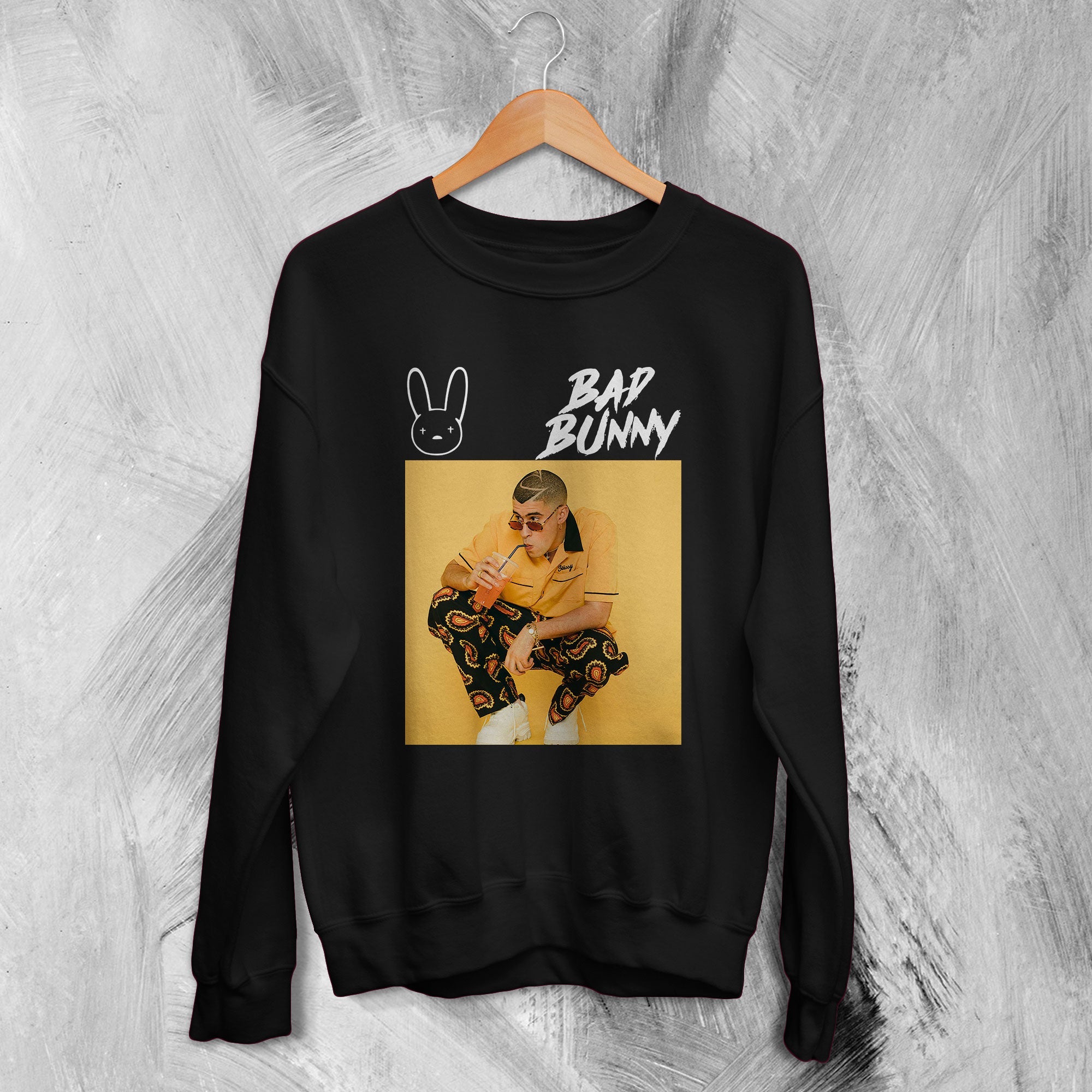 Bad Bunny Yellow Sweatshirt Bad Bunny Sweater Rapper Shirt Bad Bunny Yellow Sweatshirt Bad Bunny Sweater Rapper Shirt