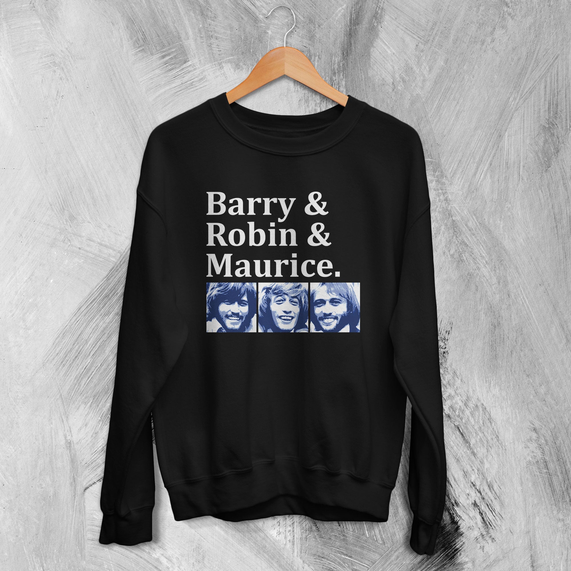 Bee Gees Sweatshirt Barry Robin Maurice Rare Design 70s Gibb Disco Sweater Bee Gees Sweatshirt Barry Robin Maurice Rare Design 70s Gibb Disco Sweater