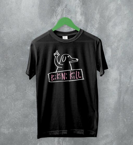 Bikini Kill T-Shirt Middle Finger Shirt Vintage Punk Rock Dog TShirt
