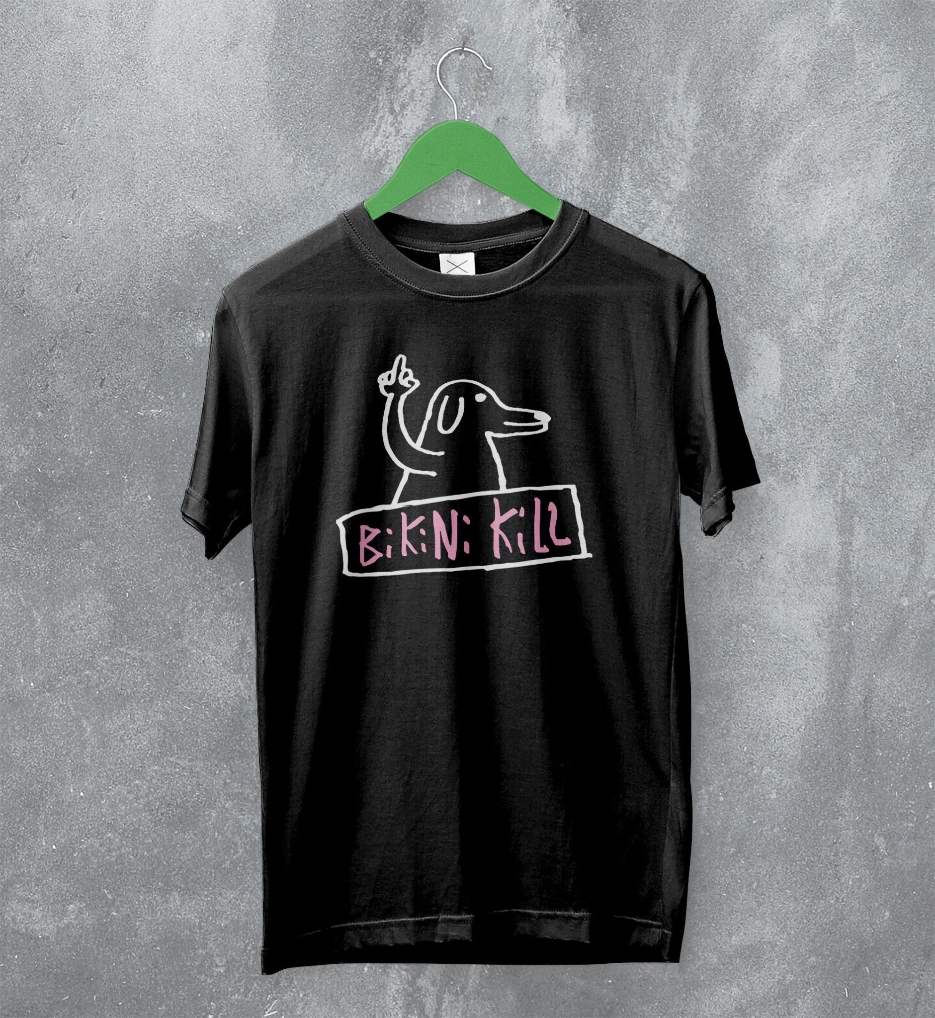 Bikini Kill T-Shirt Middle Finger Shirt Vintage Punk Rock Dog TShirt Bikini Kill T-Shirt Middle Finger Shirt Vintage Punk Rock Dog TShirt