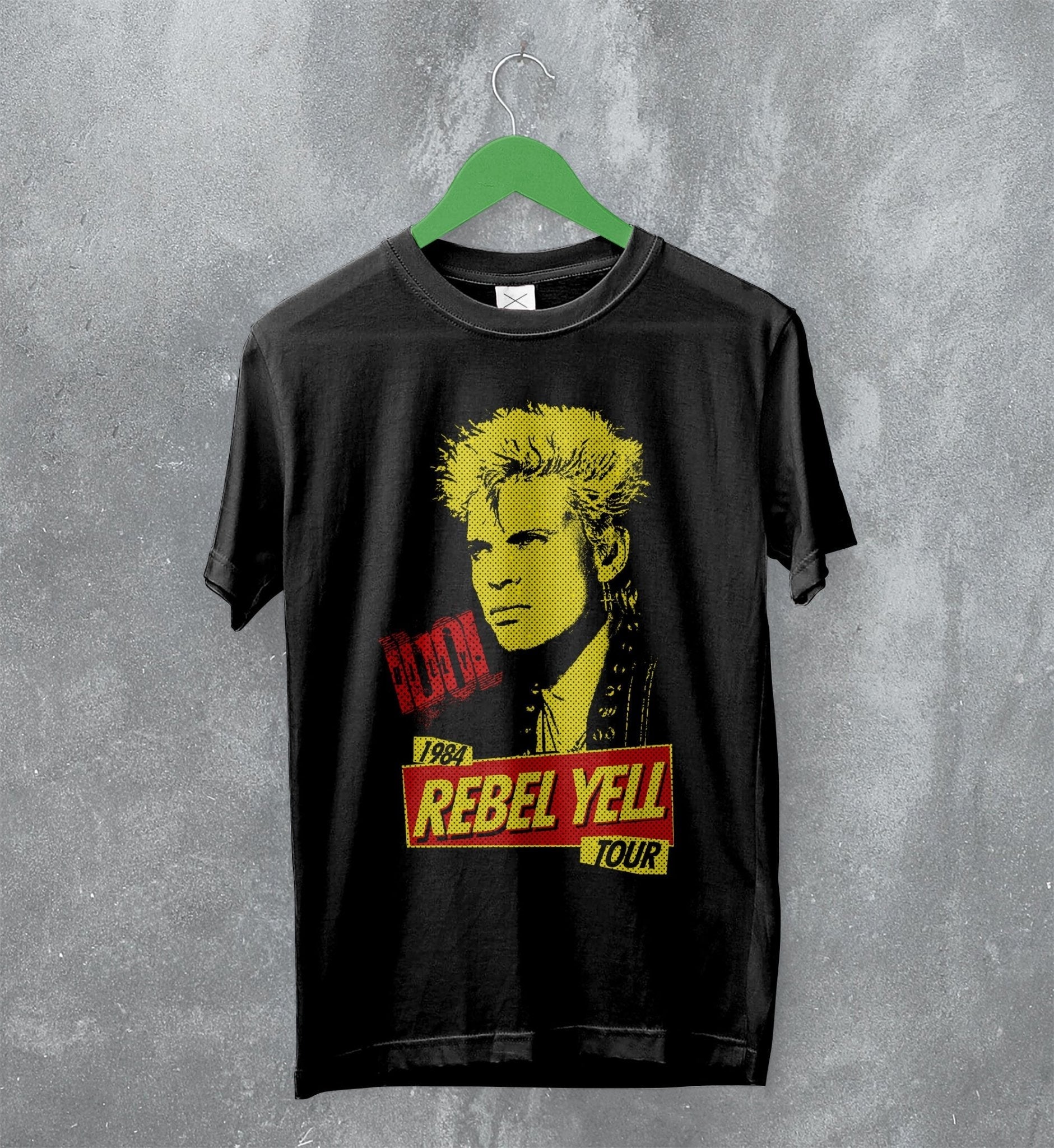Billy Idol T-Shirt 1984 Tour Billy Rebel Yell Shirt 80s Music Merch Billy Idol T-Shirt 1984 Tour Billy Rebel Yell Shirt 80s Music Merch