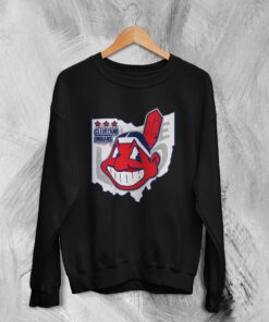 Old Cleveland Guardians Logo Sweatshirt Cleveland Indians Map Shirt Believe Land Baseball Merch