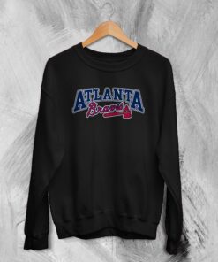 Vintage Atlanta Braves Sweatshirt Old School Baseball Sweater Baseball Fan
